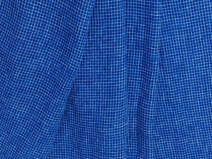 Blue 100% Linen Fabric: Viking Age Hedeby Windowpane Pattern 7958