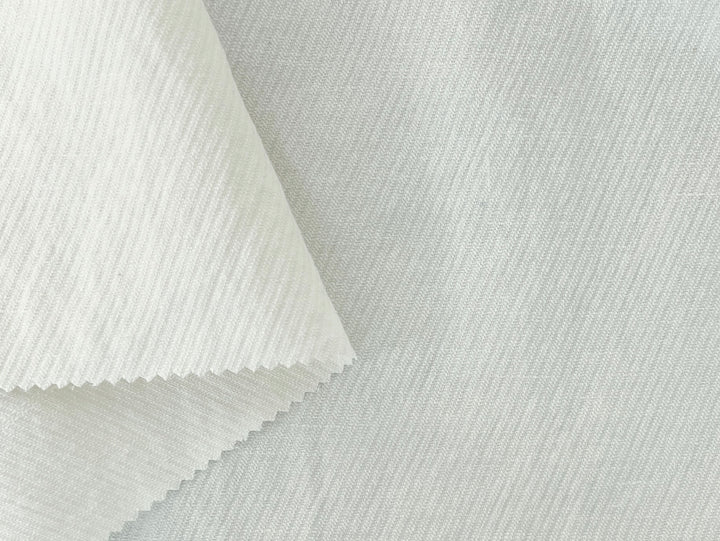Linen Cotton Tencel Twill Fabric – Heavyweight in White 7507