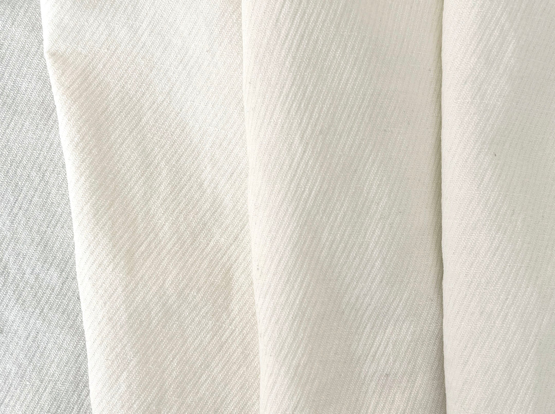 Linen Cotton Tencel Twill Fabric – Heavyweight in White 7507