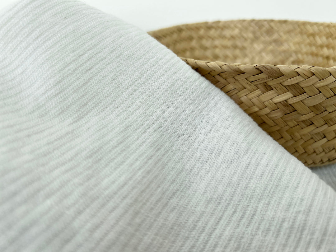 Linen Cotton Tencel Twill Fabric – Heavyweight in White 7507