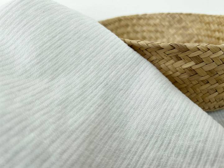 Linen Cotton Tencel Twill Fabric – Heavyweight in White 7507