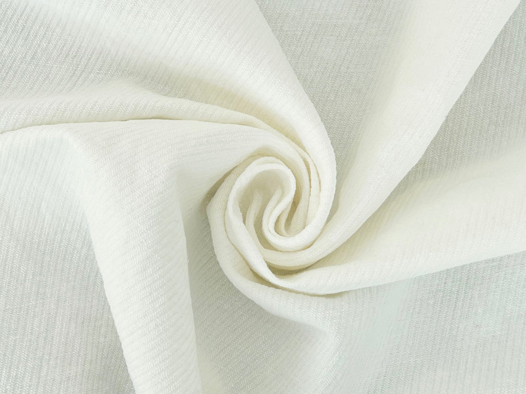 Linen Cotton Tencel Twill Fabric – Heavyweight in White 7507