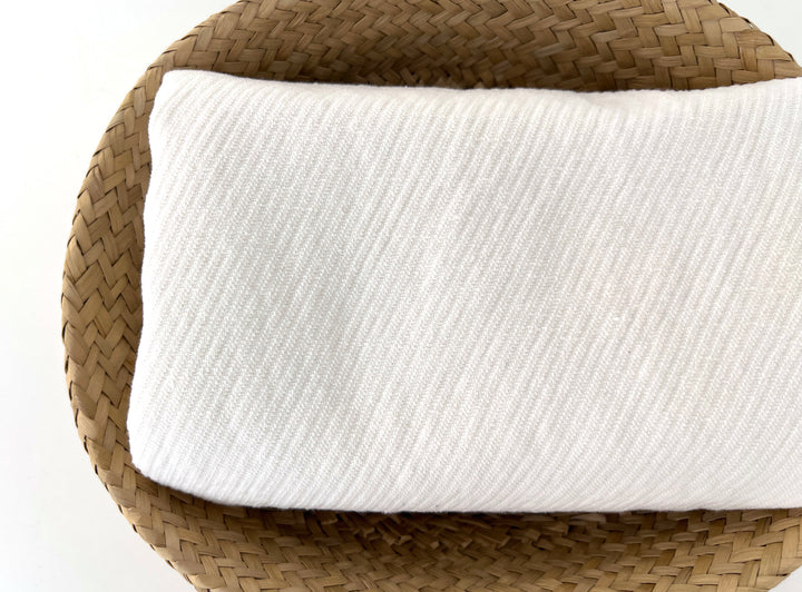 Linen Cotton Tencel Twill Fabric – Heavyweight in White 7507