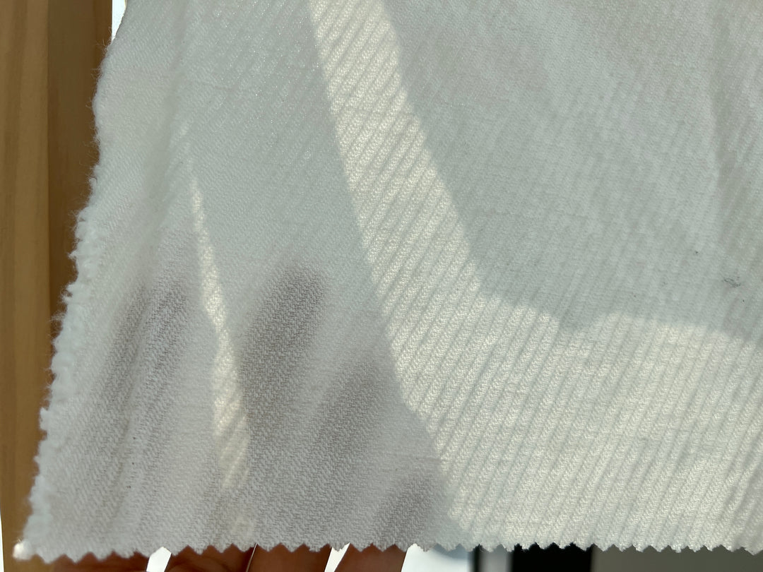 Linen Cotton Tencel Twill Fabric – Heavyweight in White 7507