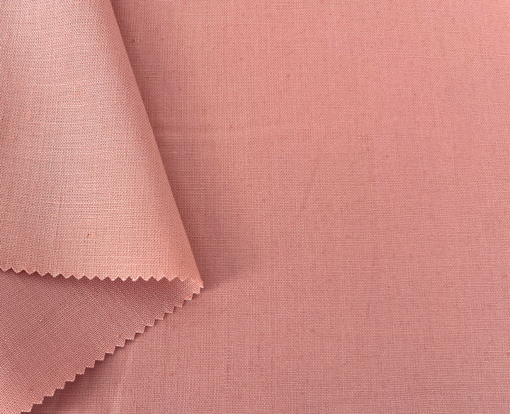 100% Linen Fabric in Peach – Solid Color, Medium to Heavy Weight, Pre-Washed, 8235