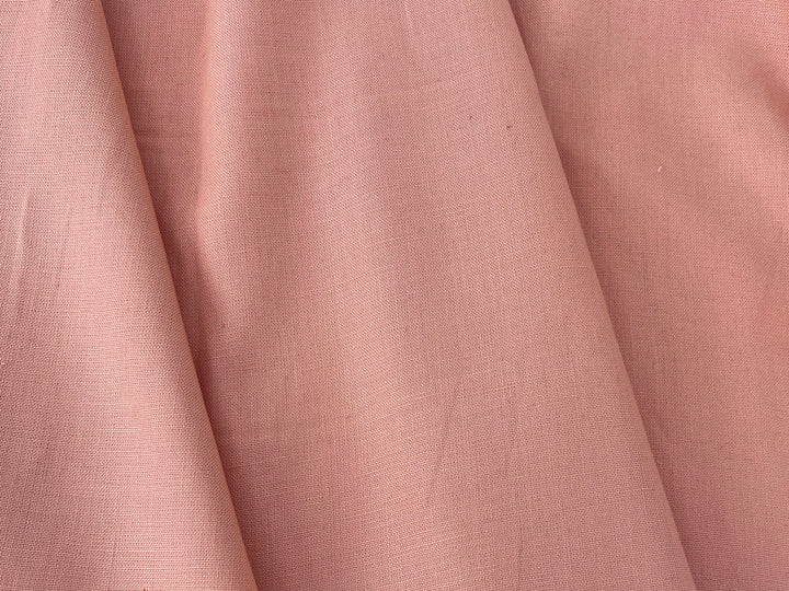 100% Linen Fabric in Peach – Solid Color, Medium to Heavy Weight, Pre-Washed, 8235