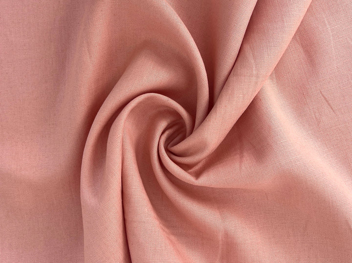 100% Linen Fabric in Peach – Solid Color, Medium to Heavy Weight, Pre-Washed, 8235