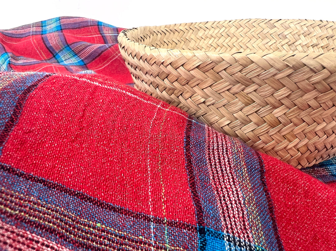 Classic Tartan Plaid Linen Blend Fabric – Red & Teal Options 7991 7992