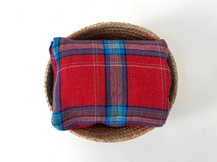 Classic Tartan Plaid Linen Blend Fabric – Red & Teal Options 7991 7992