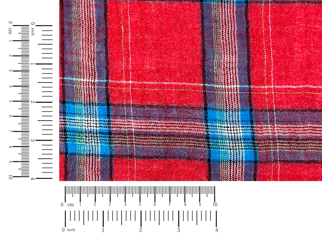 Classic Tartan Plaid Linen Blend Fabric – Red & Teal Options 7991 7992