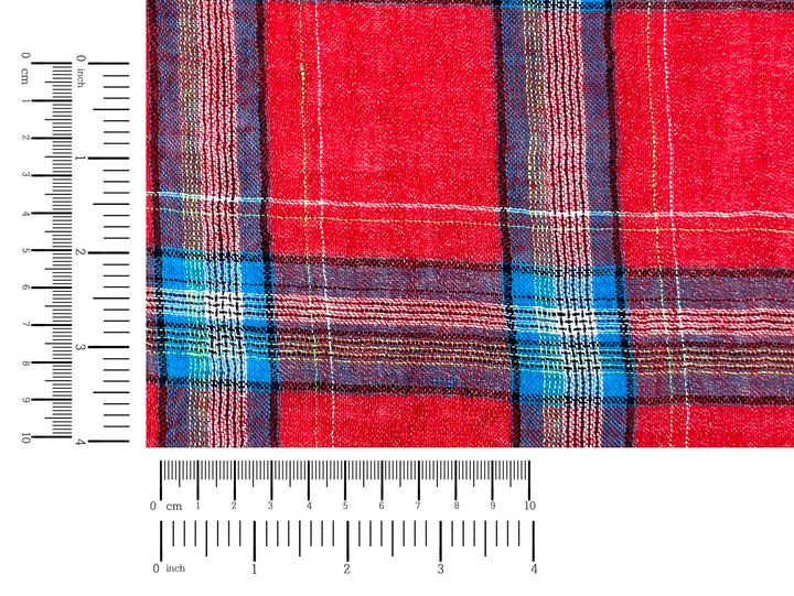 Classic Tartan Plaid Linen Blend Fabric – Red & Teal Options 7991 7992