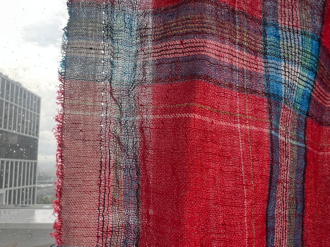 Classic Tartan Plaid Linen Blend Fabric – Red & Teal Options 7991 7992