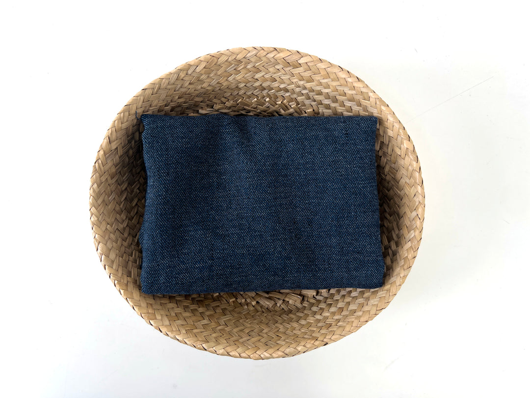 Linen Blend Herringbone Chambray Fabric with Stretch – Medium Weight 8013 8014 8200