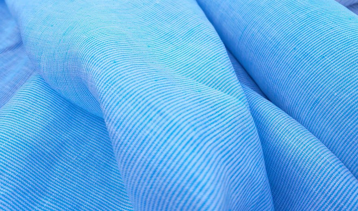100% Linen Fabric Stripe Collections Light Weight (4708 6273 5997 4575 6258 6157) - The Linen Lab - Blue 4708