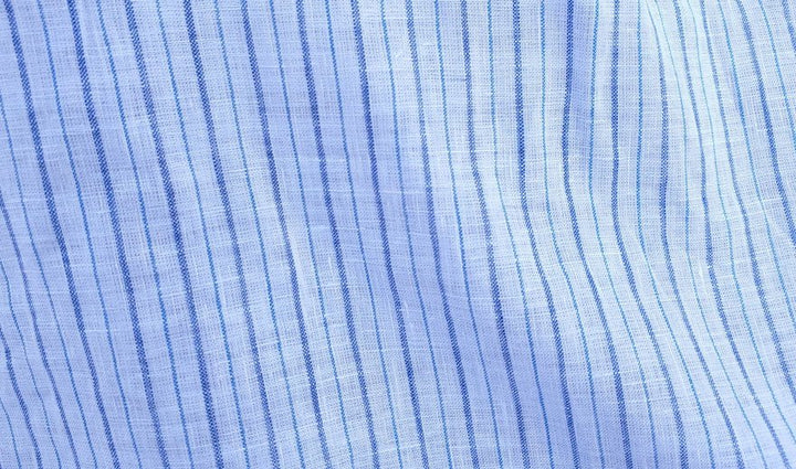 100% Linen Fabric Stripe Collections Light Weight (4708 6273 5997 4575 6258 6157) - The Linen Lab - Blue 6258