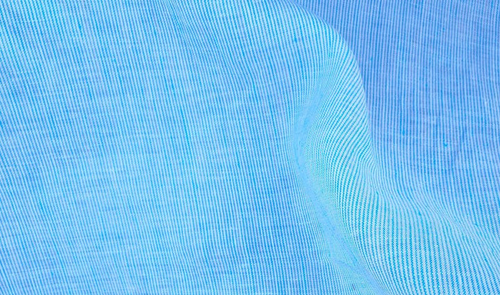 100% Linen Fabric Stripe Collections Light Weight (4708 6273 5997 4575 6258 6157) - The Linen Lab - Blue 4708