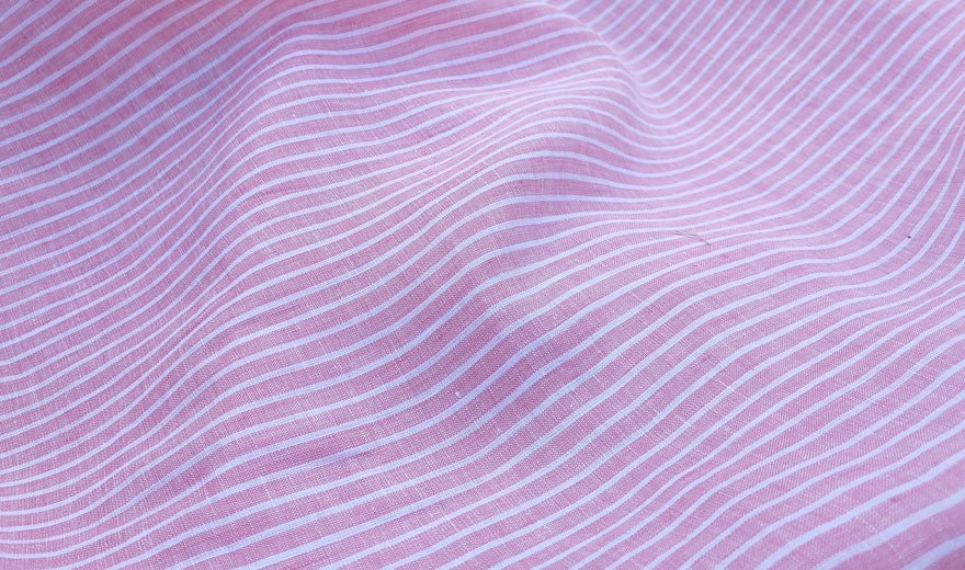 100% Linen Fabric Stripe Collections Light Weight (4708 6273 5997 4575 6258 6157) - The Linen Lab - Pink 6157