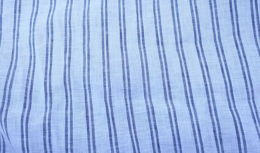 100% Linen Fabric Stripe Collections Light Weight (4708 6273 5997 4575 6258 6157) - The Linen Lab - Navy 6273