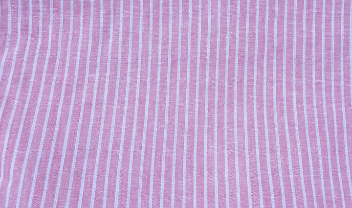 100% Linen Fabric Stripe Collections Light Weight (4708 6273 5997 4575 6258 6157) - The Linen Lab - Pink 6157
