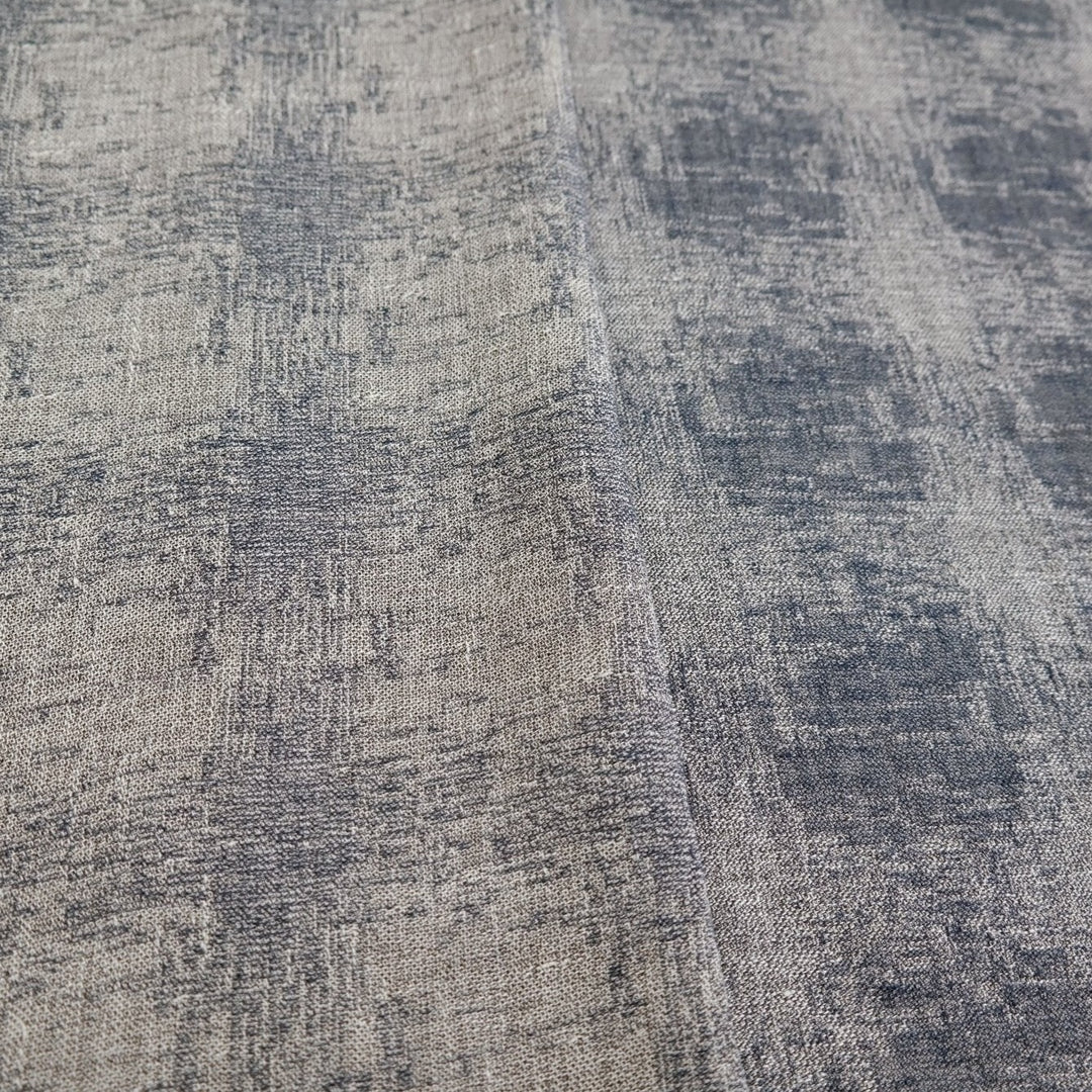 Linen Geometric Jacquard Fabric (6649) - The Linen Lab - Navy