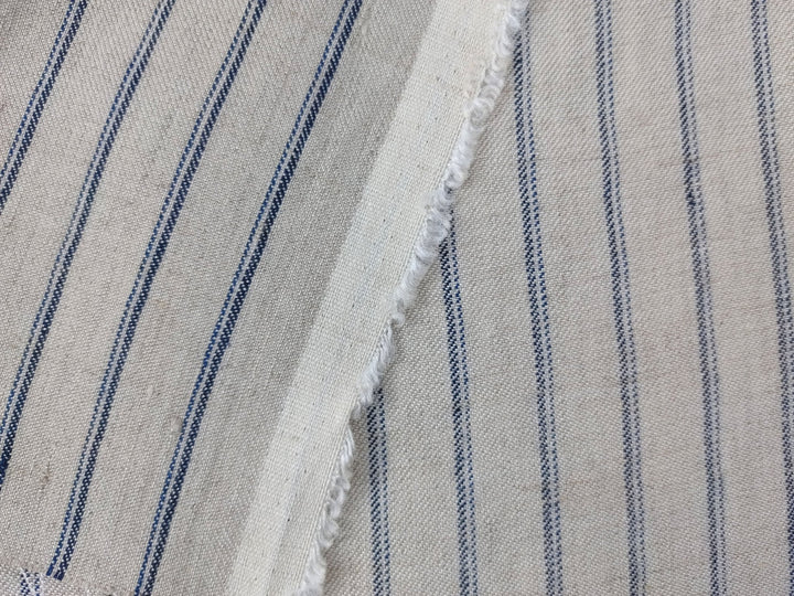 Linen Rayon Twill Stripe Fabric 6324 6325 - The Linen Lab - Navy